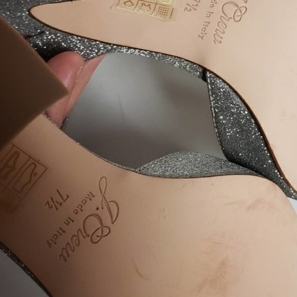 NEW! J CREW Harlow Silver Sparkle Embellished Heels Shoes 7.5. - Picture 8 of 8